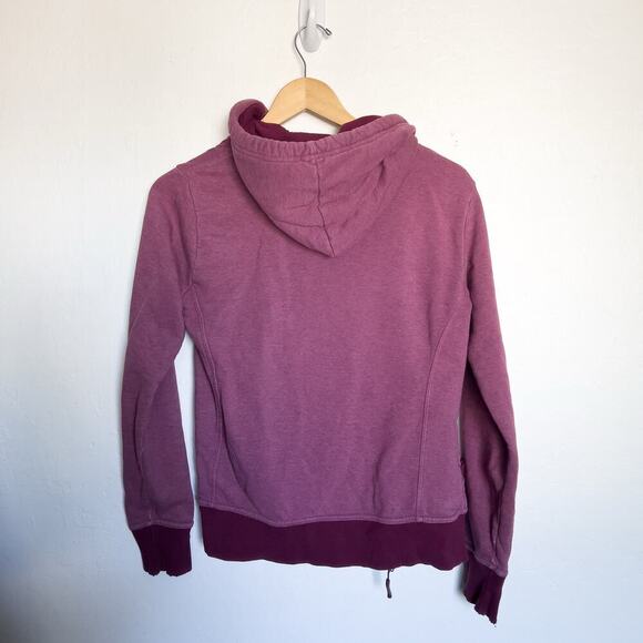 Pact Organic Full Zip Small Hood Berry Burgundy Sweatshirt Hoodie Lounge Long - Picture 4 of 12